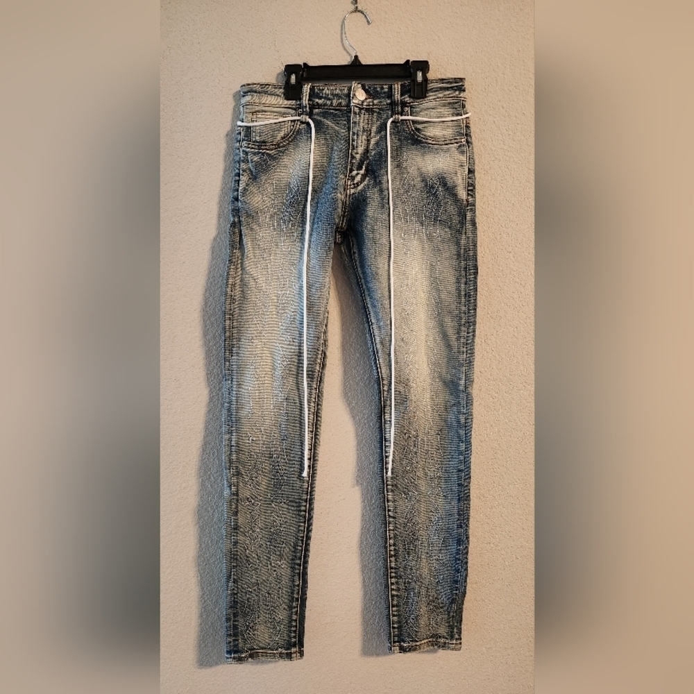 Lifted Anchors Men’s NWT Wild West Embroidered Cotton Denim Jeans size 30